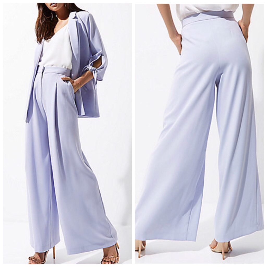 Asos Lavender Wide-Leg High-Waist Pants